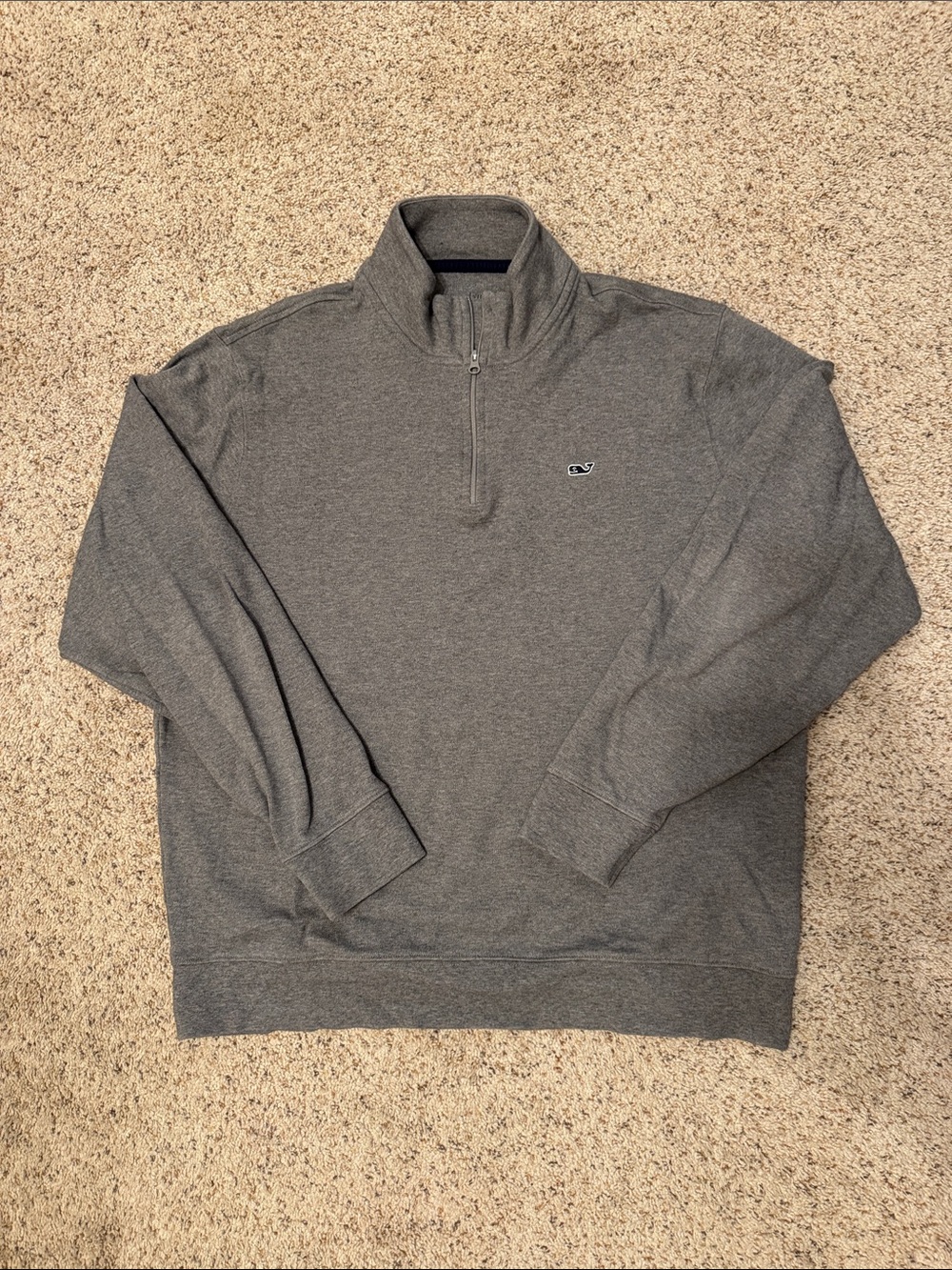 Vineyard Vines Men's Heather Gray Half-Zip Pullover Sweater